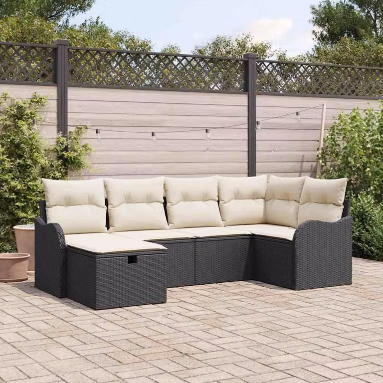 Maison Exclusive - Set da giardino con divano e 6 sedie, in rattan sintetico