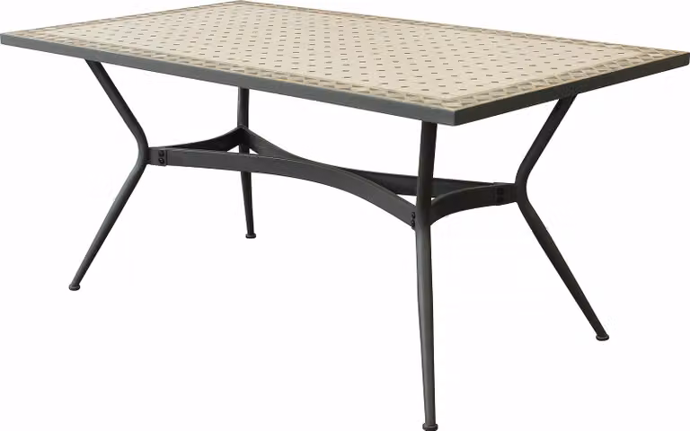 Milani Home - tavolo da giardino rettangolare, Anxo, piano mosaico, 160 x 90 cm, antracite