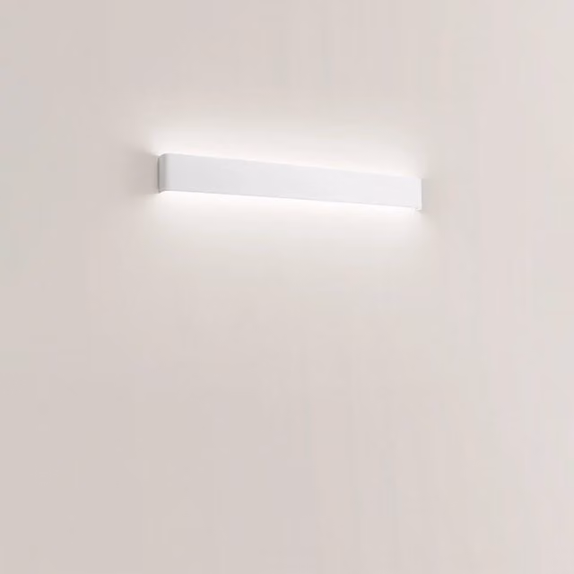 Applique da parete moderna Way di Perenz Illumina in metallo bianco con LED da 30W e luce bianco caldo 3000K