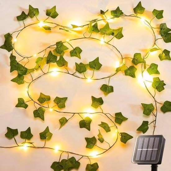 Catena luminosa a energia solare per decorazioni da esterno, con 100 LED e lunghezza di 10 metri
