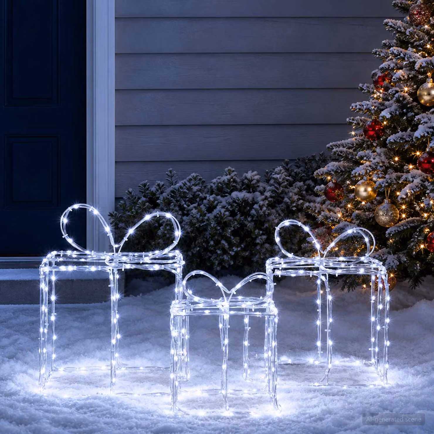 vidaXL Scatole regalo di Natale luminose LOVIISA 3 pz 360 LED