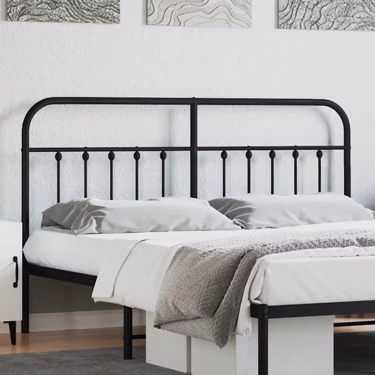 Testiera di ricambio vidaXL in metallo nero laccato per letto 160x200 cm