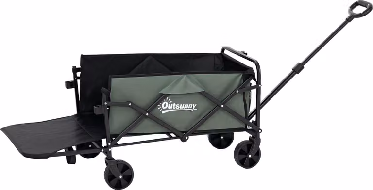 Carrello da giardino Outsunny da 90 kg, pieghevole, carrello da trasporto manuale