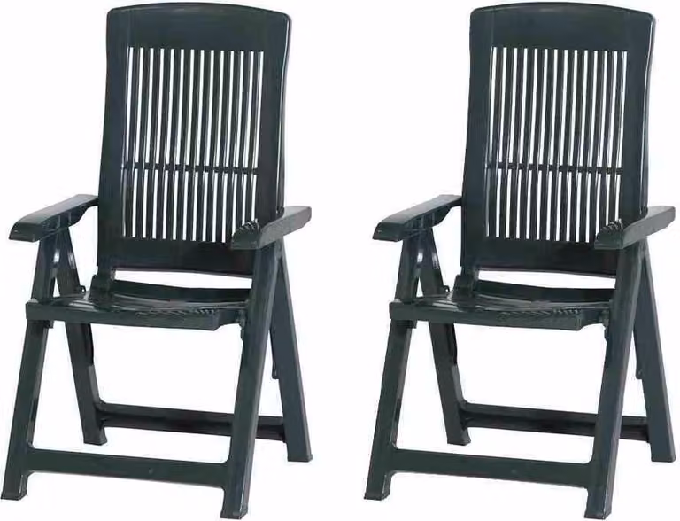 PROGARDEN Tampa SET 2x poltrona pieghevole in plastica verde M73529