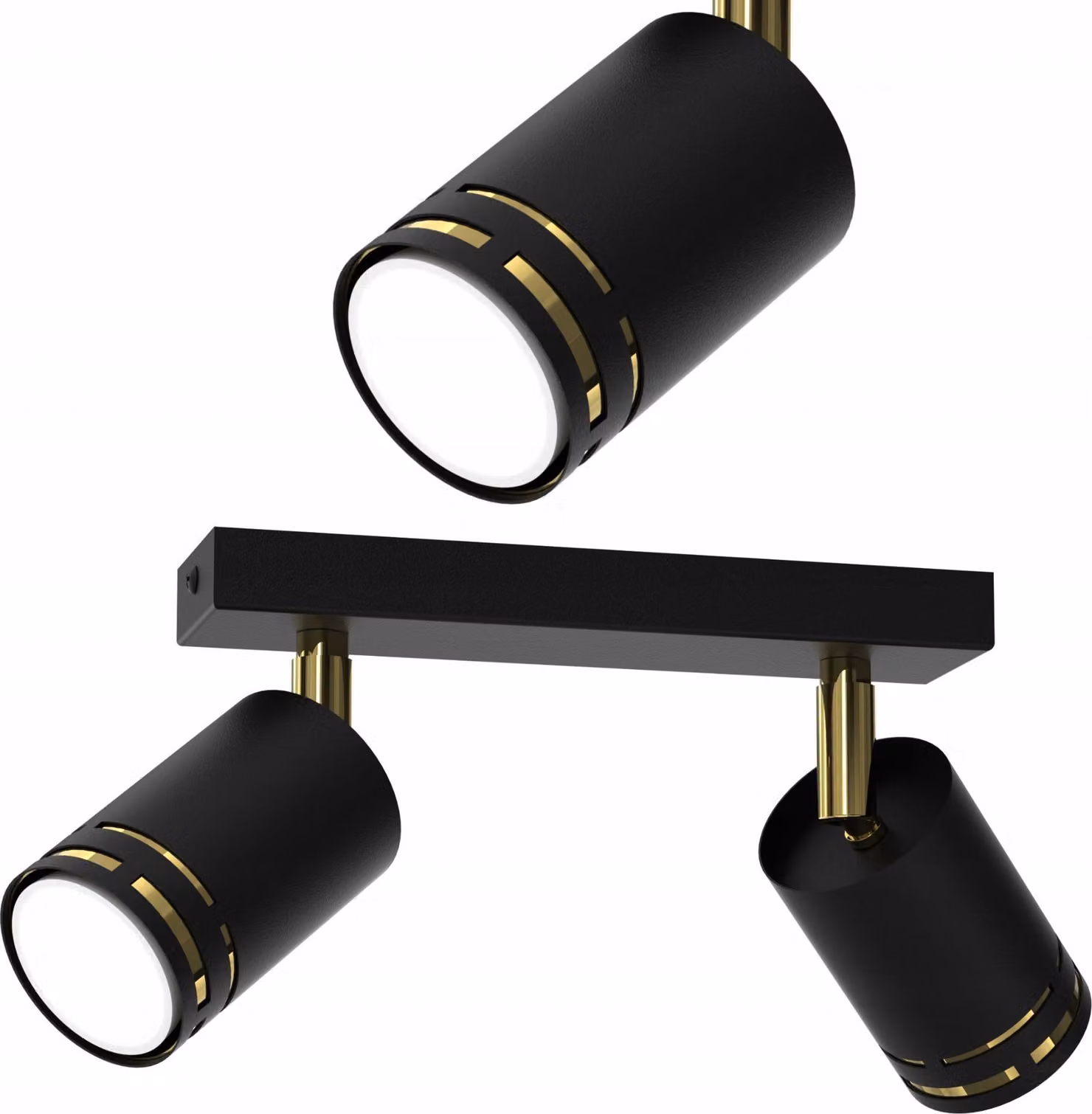 Lampada Da Soffitto Nera E Oro Con Led Mobile Gu10 - Lampada A Riflettore Polacca