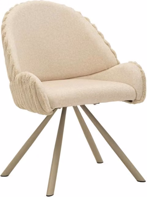 Sedia Stoccolma A crema Set 2 Pz 58x53x85 cm in Compensato e Spugna e Ferro e Poliestere Crema
