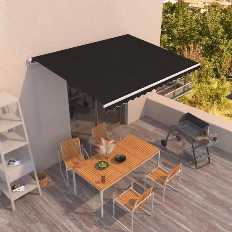 Tenda retrattile vidaXL in poliestere e alluminio, colore antracite, L 400 cm x P 350 cm