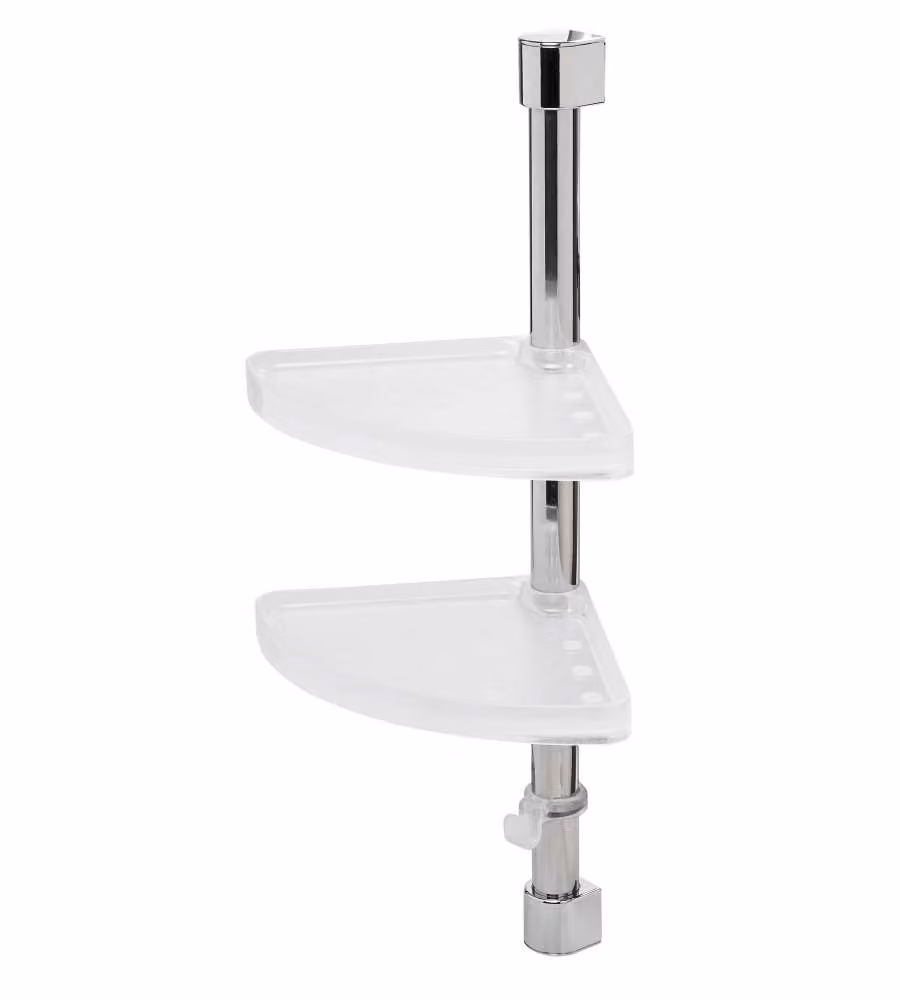 Metaform Porta Accessori Doccia Angolare - Acciaio Inox Cromo - 180x520 mm
