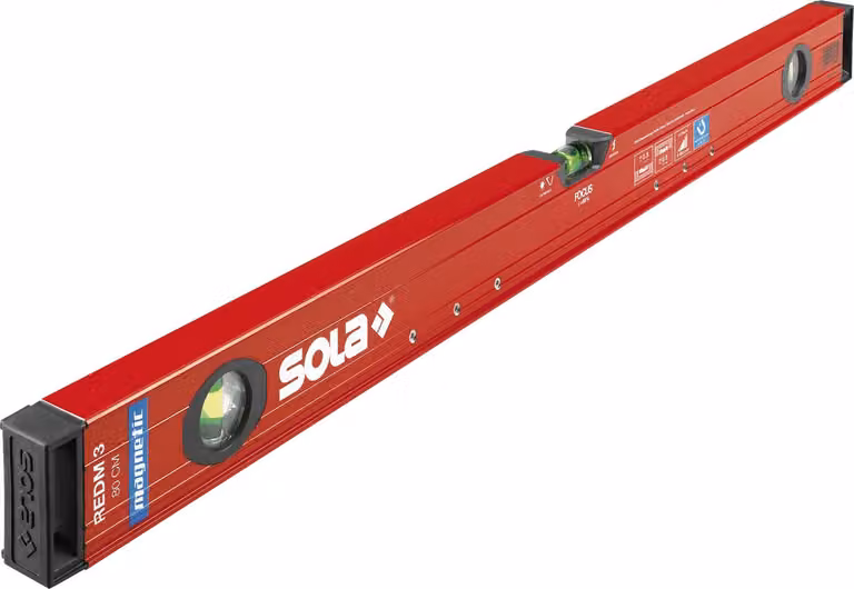 Sola RedM3 livella magnetica rossa verniciata a polvere lunghezza 1000 mm alluminio