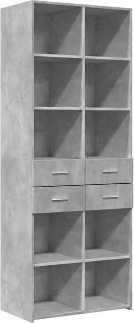 Credenza | Madia | Buffet da pranzo | Armadio da pranzo Grigio Cemento 70x42,5x185 cm in Legno Multistrato