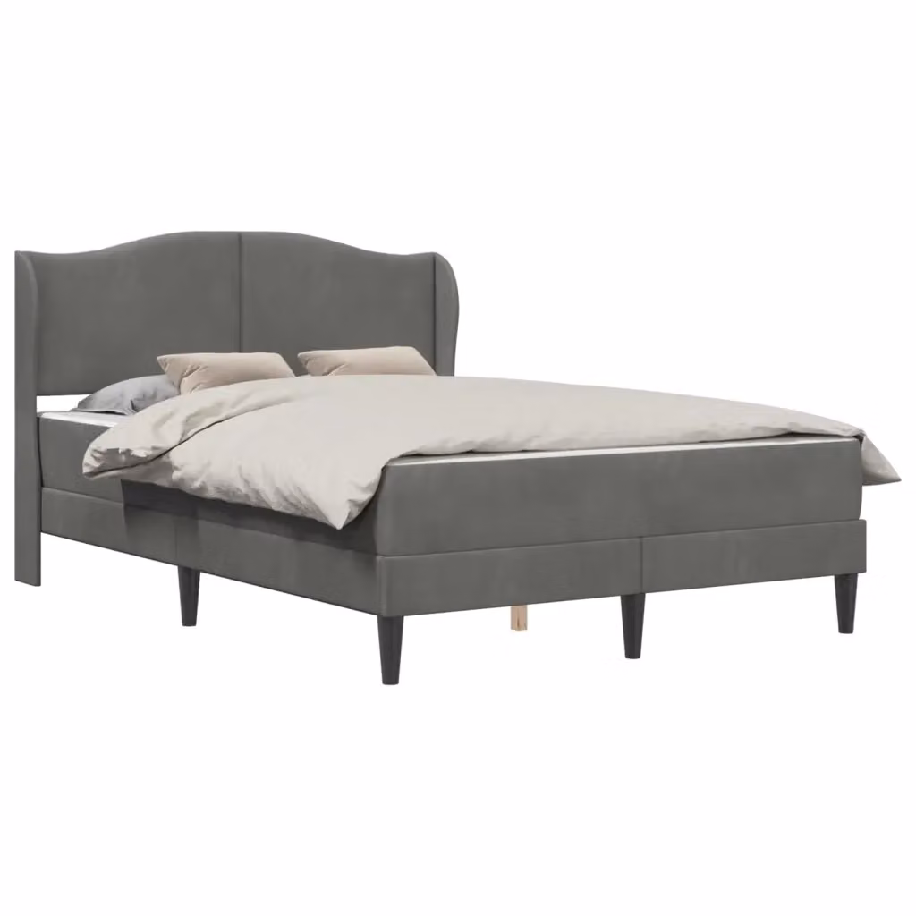 Struttura del letto moderna vidaXL in velluto grigio scuro L/P/H: 200 x 120 x 101 cm – 2