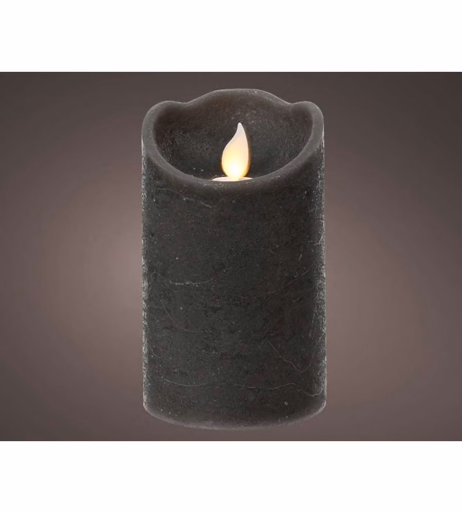 Lumineo Candela LED Grigia - Eleganza e Atmosfera Calda - 7,5x12,5 cm