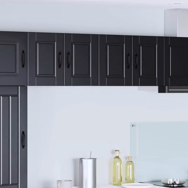 Set di 2 pensili da cucina vidaXL in legno multistrato nero con ante a battente L/P/H: 60 x 31 x 40 cm