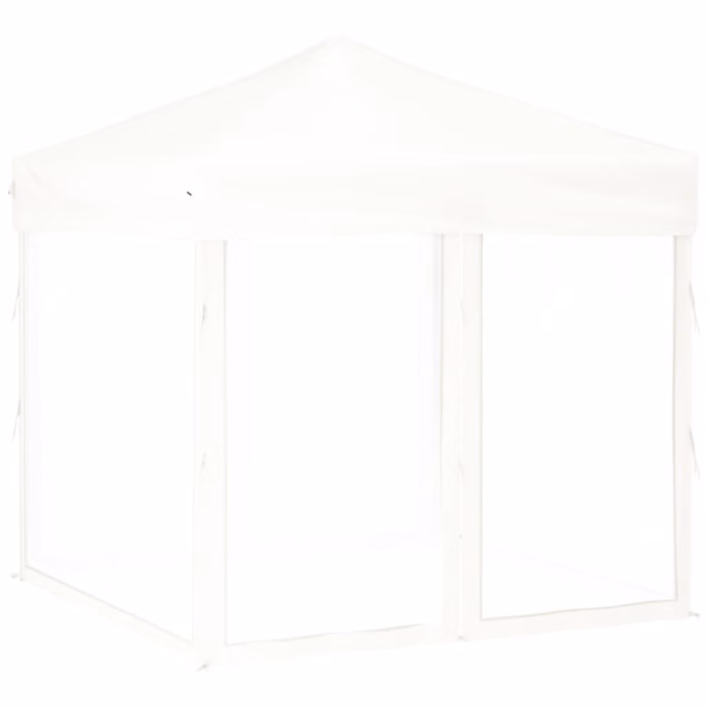 Tenda per Feste Pieghevole con Pareti Laterali Bianco 2x2 m