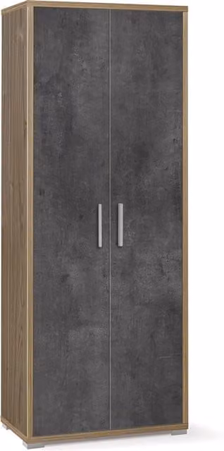Armadio 2 Ante 71x182x41 cm Noce Stelvio/Ossido Nero