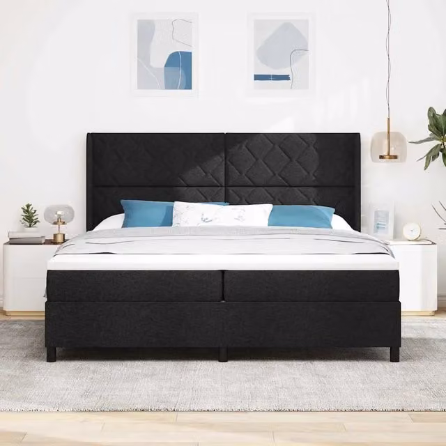 Letto ibrido con materasso vidaXL in tessuto nero L/P/H: 200 x 200 x 280 cm – 1