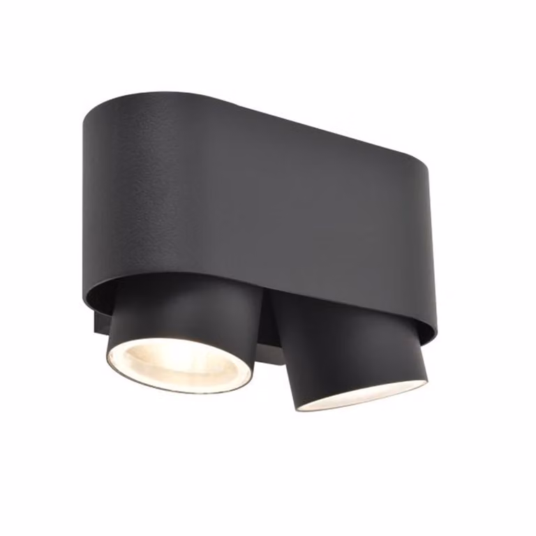 Applique da esterno Cypress in fusione di alluminio antracite IP44 orientabile 2xGU10