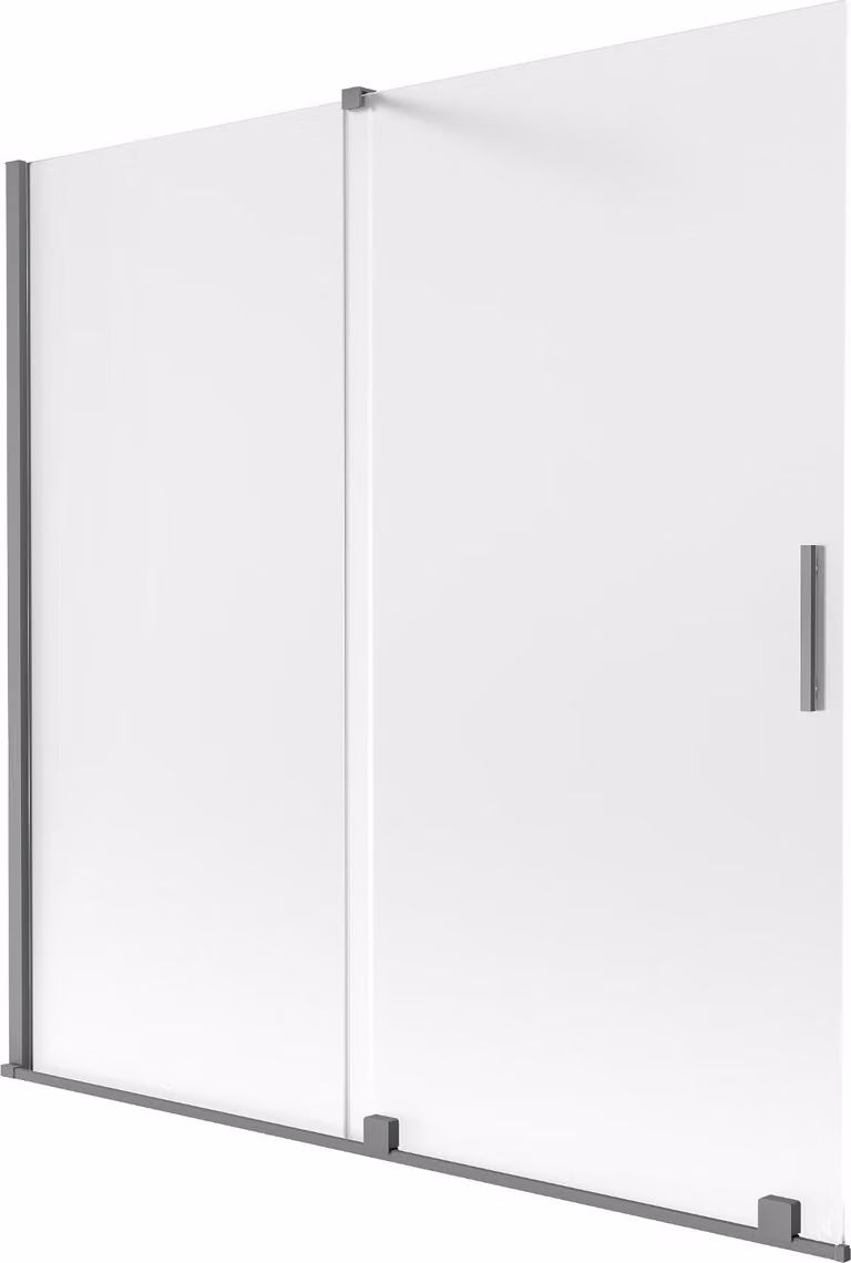Mexen Velar paratia per vasca da bagno scorrevole a 2 ante 160 x 150 cm, brina, gun metal - 896-160-000-31-95