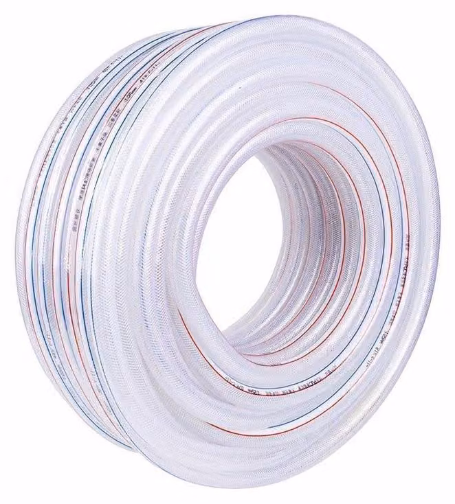 Tubo flessibile in tessuto PVC, 25x32 mm, 6 metri, trasparente, completo di 2 fascette