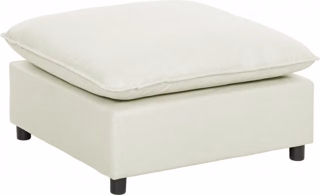 Pouf poggiapiedi moderno HOMCOM in tessuto bianco crema, diametro 75 cm