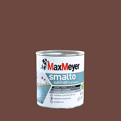 MaxMeyer Smalto Poliuretanico Satinato Cioccolato 0,75 l per Interni Esterni