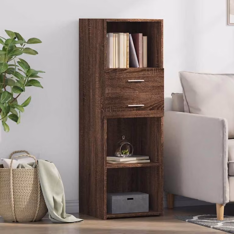 Credenza moderna vidaXL in legno multistrato color rovere marrone L 40 cm x P 42,5 cm x H 124 cm