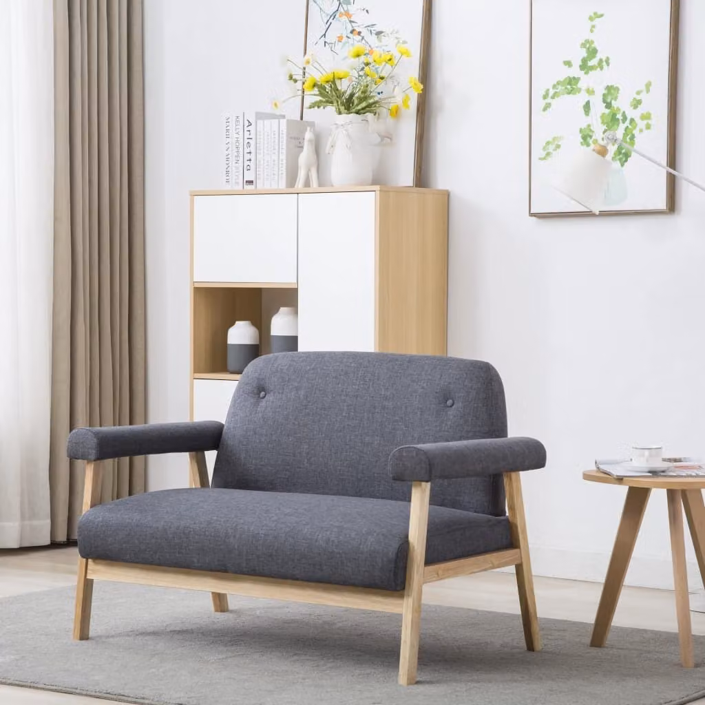 Maison Exclusive - Divano a 2 Posti in Tessuto Grigio Scuro