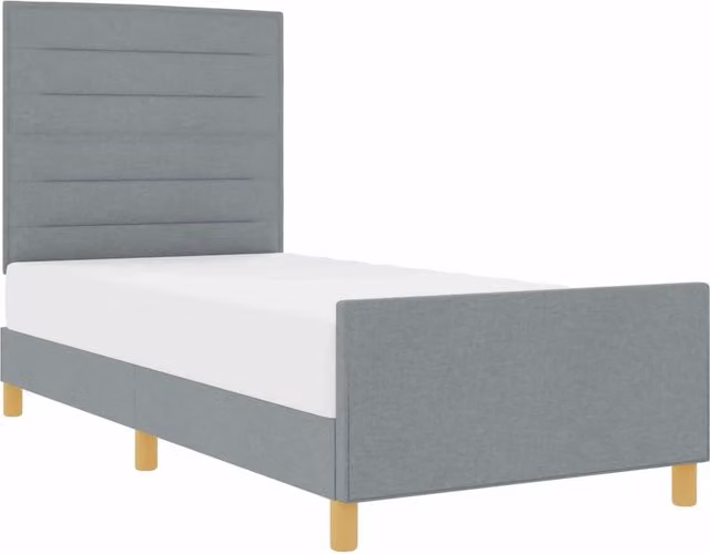Letto singolo | Letto per adulti | Struttura del letto Grigio chiaro 100 x 200 cm Tessuto