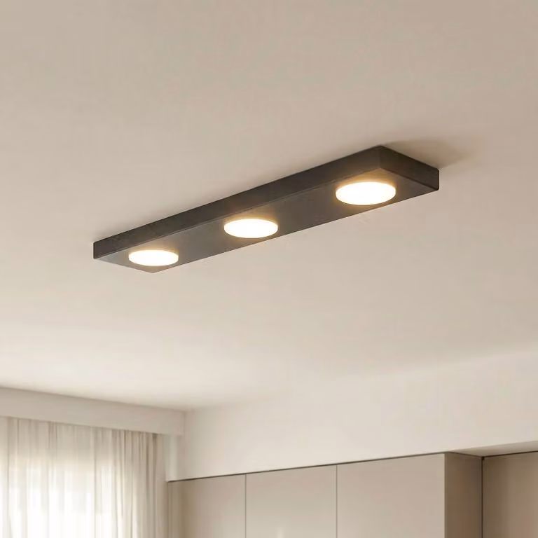 Plafoniera soffitto Hero SIGMA, dimmerabile, Nero, Corridoio, Metallo, Moderno, Plafoniera