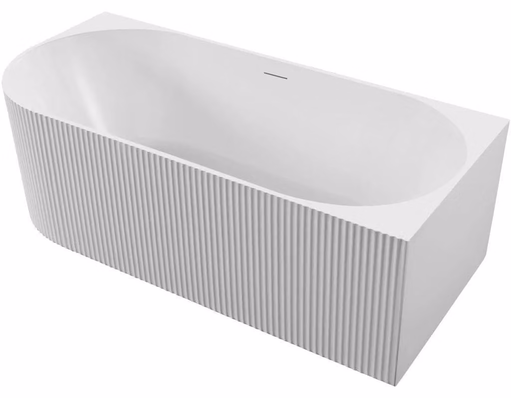 CERANO - Vasca da bagno freestanding in acrilico Aira, versione destra - bianco lucido - 150x75 cm