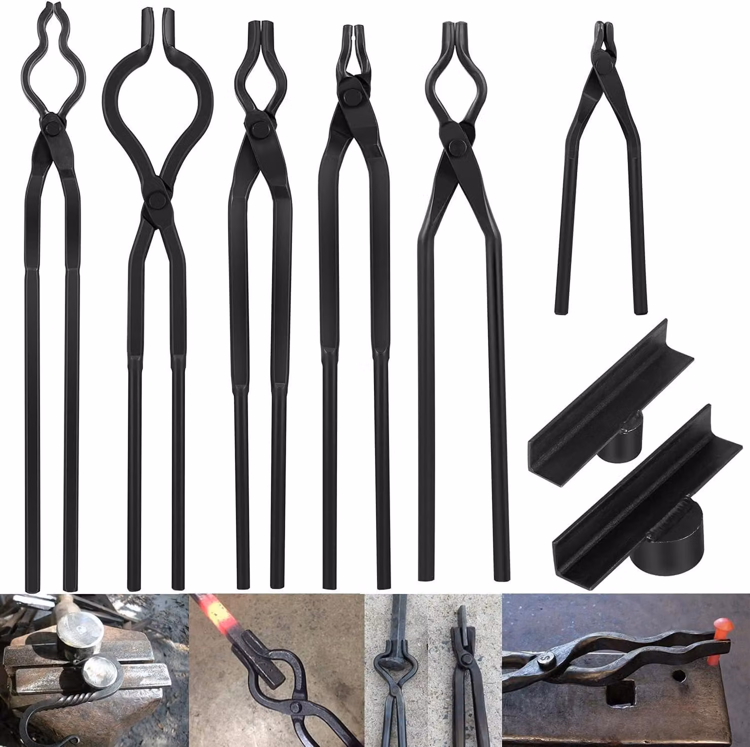 Omgoods - Set di 8 pinze in acciaio CrV di alta qualità per uso professionale