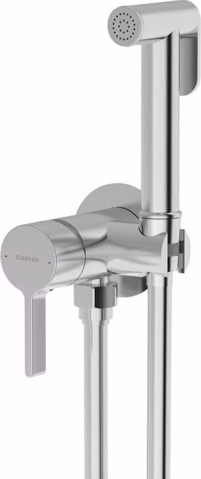 Miscelatore da incasso per bidet ICONIC con arresto doccia, rotondo, cromo
