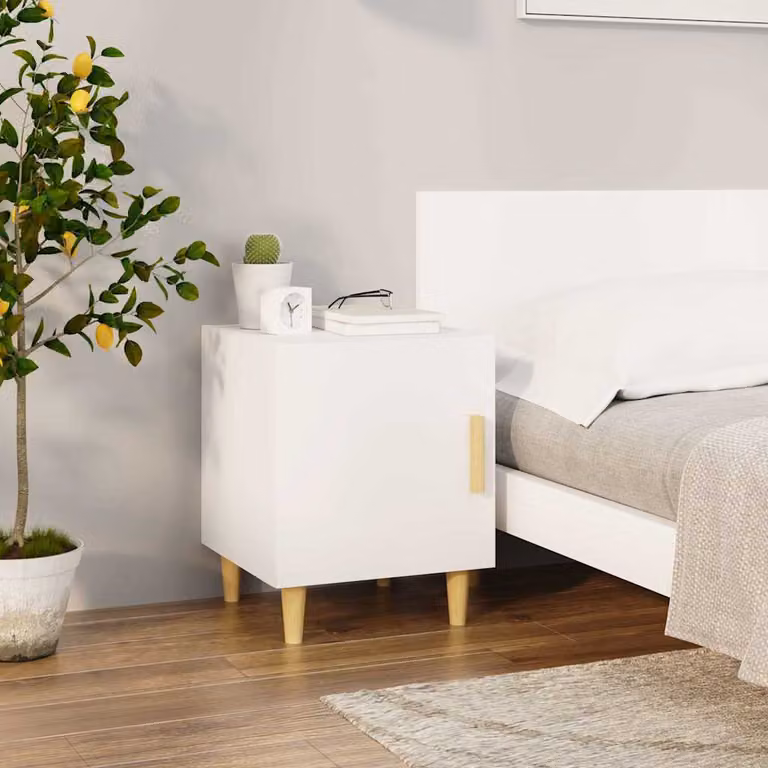Comodino sospeso vidaXL in legno bianco moderno per camera da letto