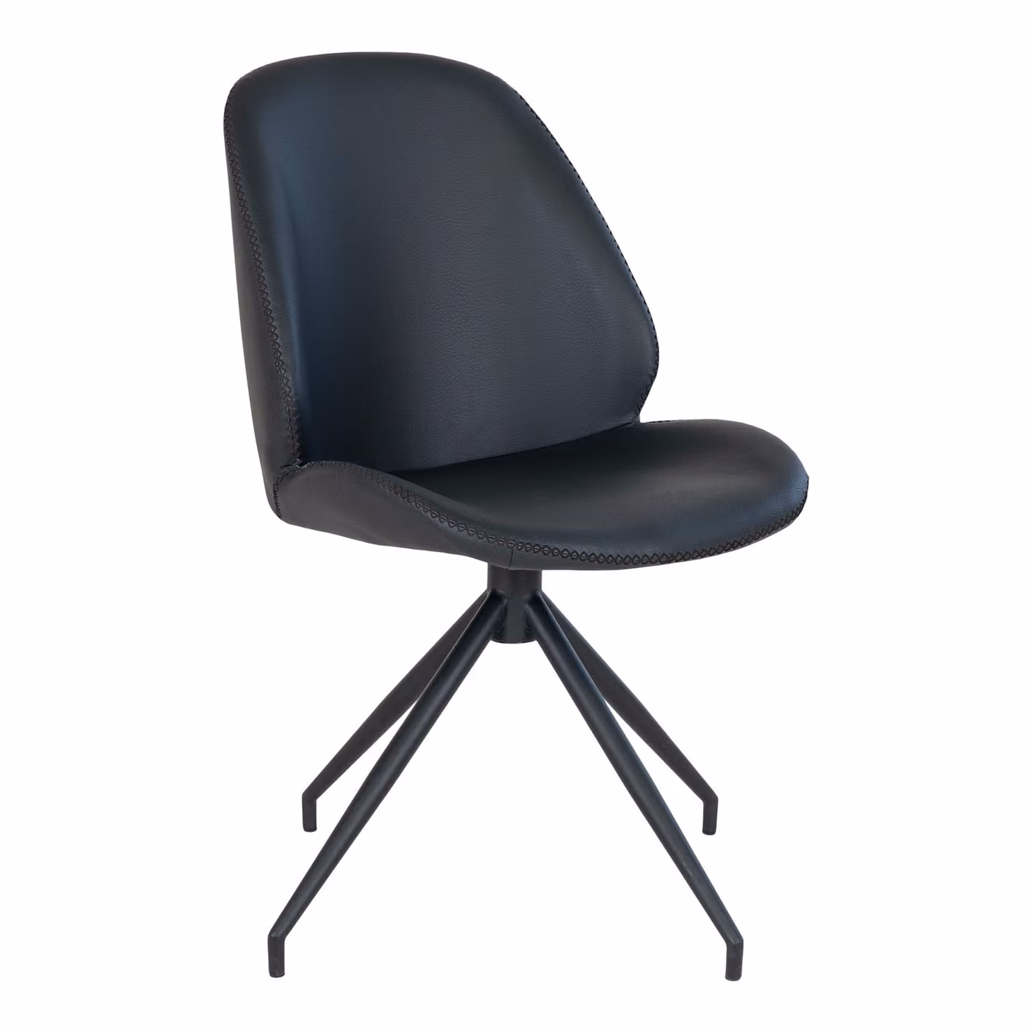 Sedia da pranzo MonteCarlo con base girevole nera.