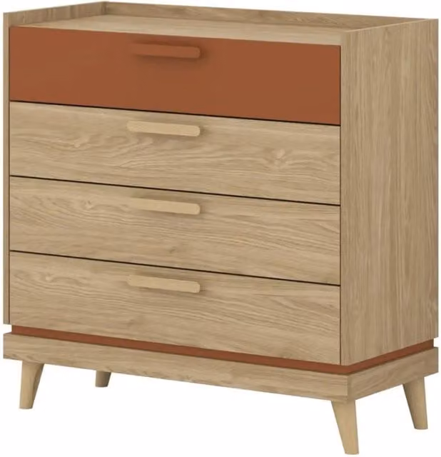 Cassettiera NOKI – Rovere chiaro e moka – 3 cassetti stile scandinavo