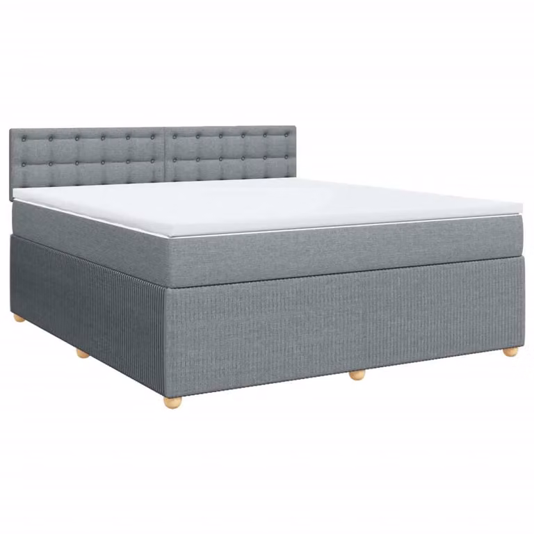 Giroletto a Molle con Materasso Grigio Chiaro180x200 cm Tessuto