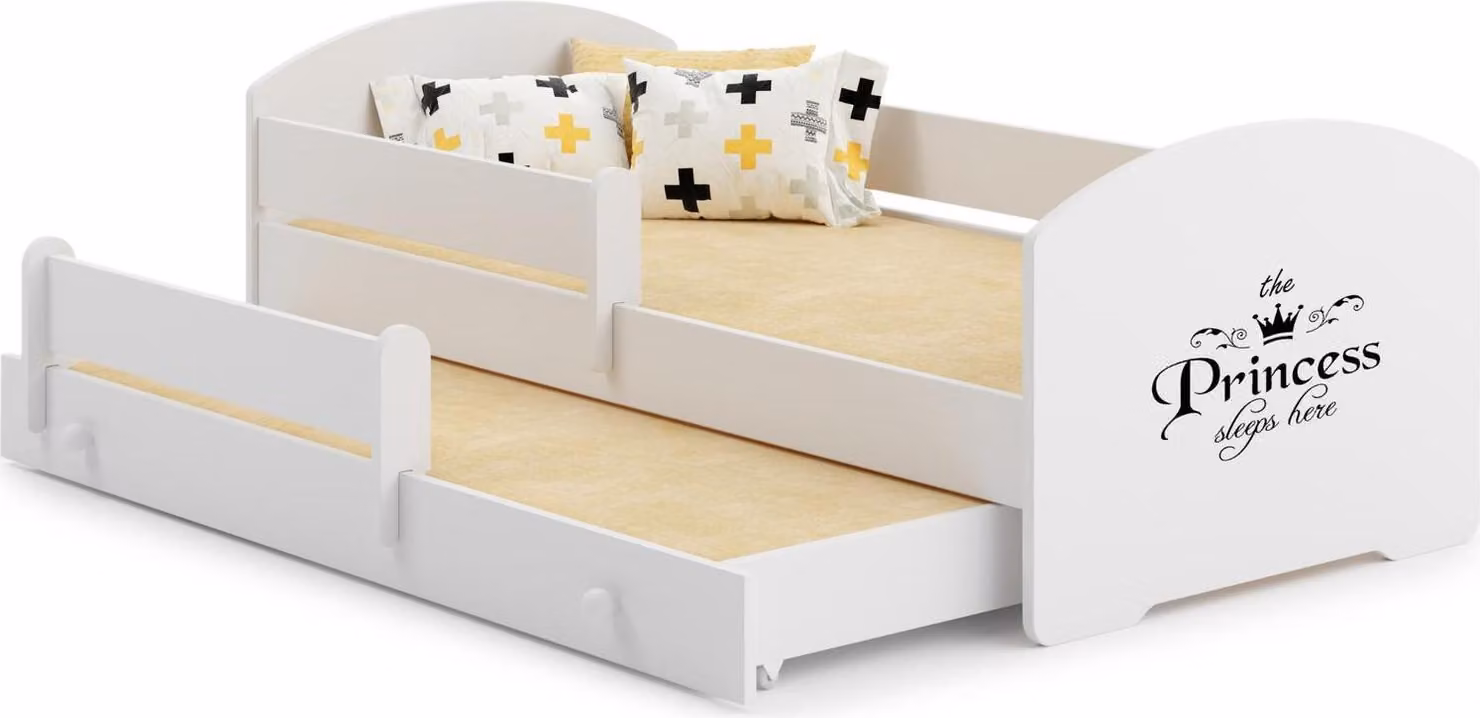 Letto matrimoniale Luk 160x80 con opera d'arte