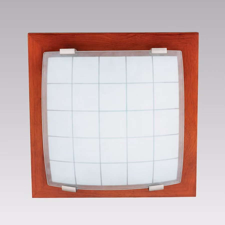 Plafoniera GEOMETRICA 1xE27/40W rosso ciliegia/bianco opaco 30cm×30cm dimmerabile
