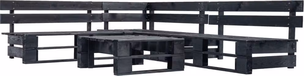 Maison Exclusive - Set da giardino da 4 pezzi in legno nero riciclato da pallet