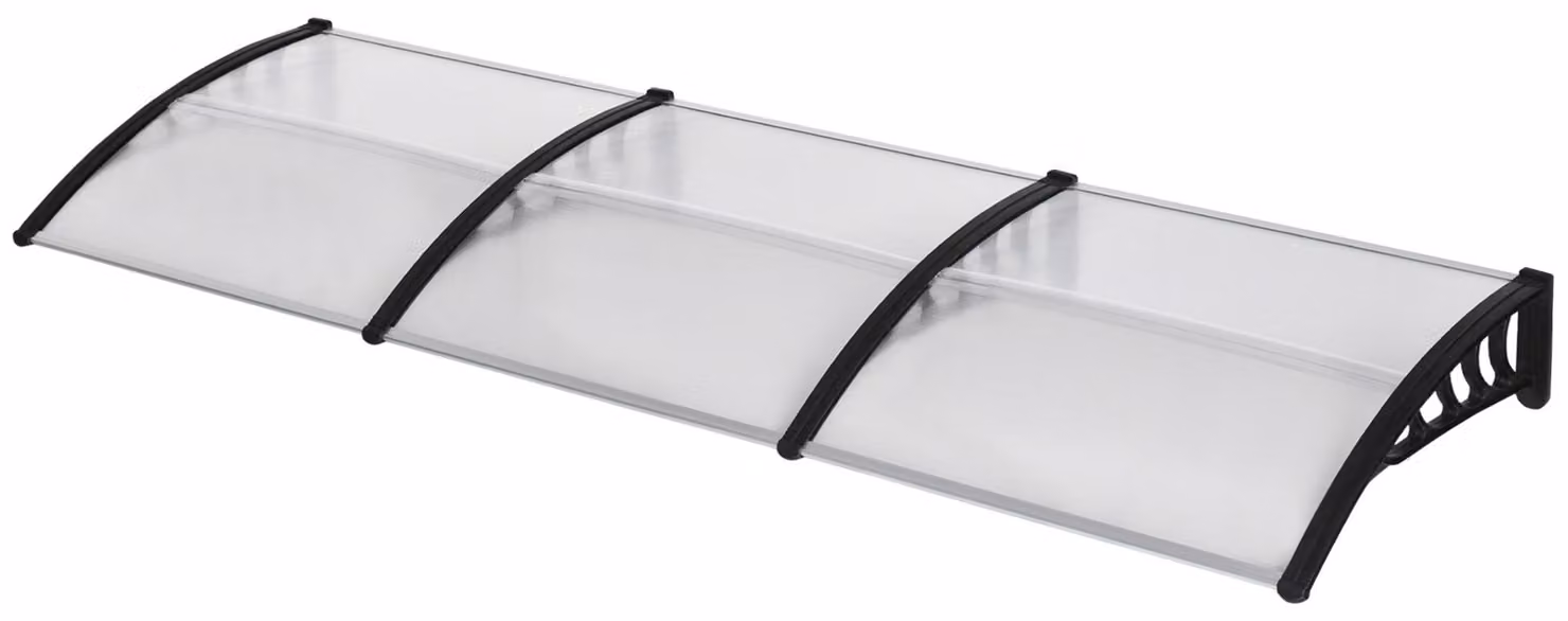 Tettoia Outsunny per porta d'ingresso 303x96x27 cm con protezione UV per esterni
