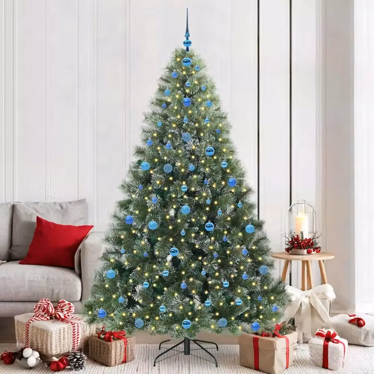Albero di Natale artificiale vidaXL verde con 300 LED luce bianca calda in PE e PVC, Altezza: 210 cm