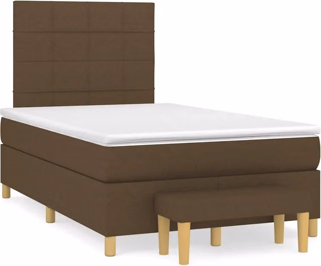 Giroletto a Molle con Materasso Marrone Scuro 120x190cm Tessuto 3270407