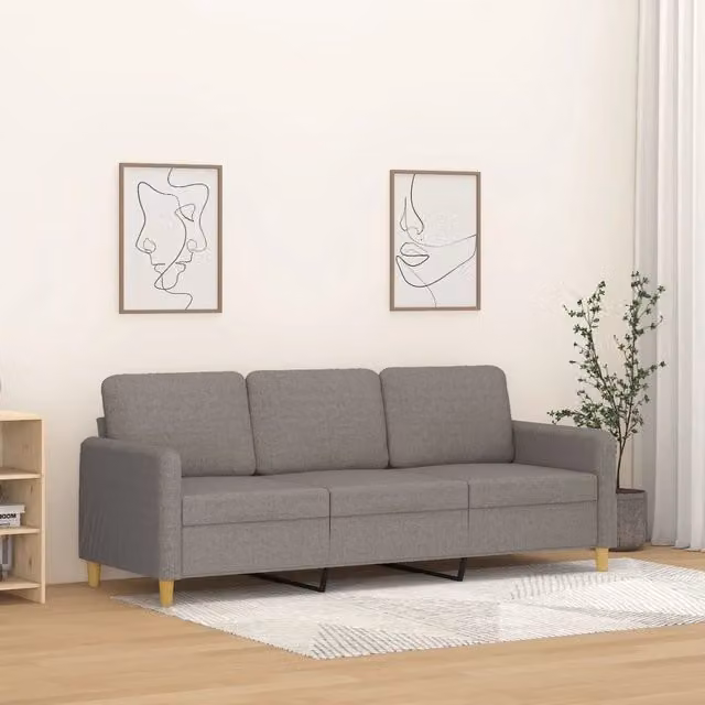 Divano a 3 Posti-Sofa 3 Posti Tortora 180 cm in Tessuto 185217
