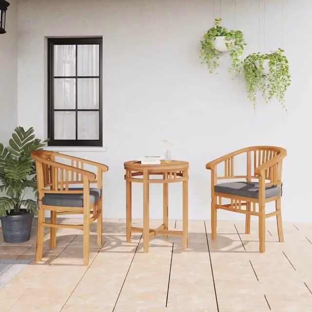 Sedia 2 pz Marrone Legno di teak solido 42008385