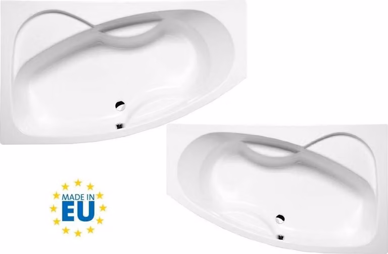 Vasche da bagno Polysan - Vasca asimmetrica MAMBA L, 1600x950x440 mm, sinistra, bianco 27111