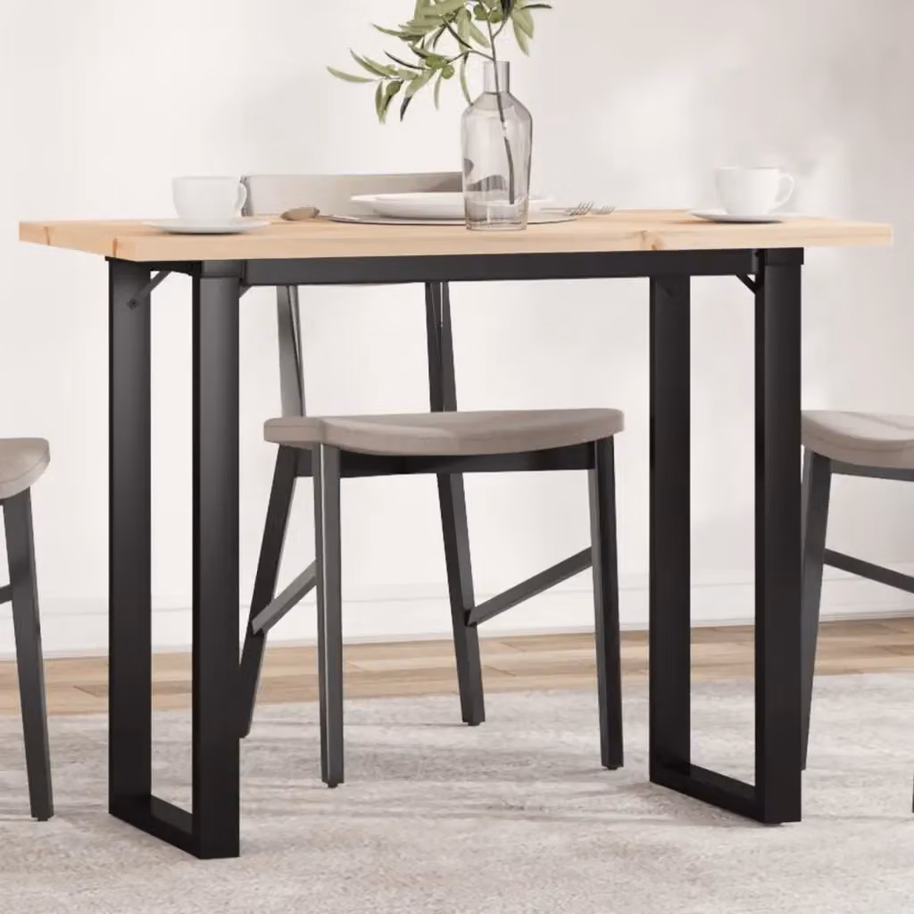 Tavolo da pranzo e da cucina rettangolare in legno di pino e metallo marrone, L: 100 cm, P: 50 cm, H: 75,5 cm – 2
