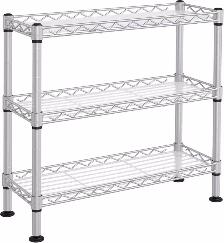 Portaspezie a 3 ripiani - Scaffale metallico per contenitori di spezie - Regolabile - Senza viti - 40 x 15 x 39,5 cm