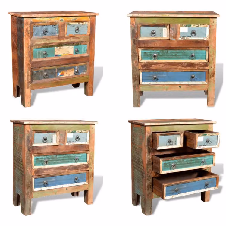 vidaXL Cassettiera a 4 cassetti in legno vecchio - Armadio - Armadi - Credenza - Credenze