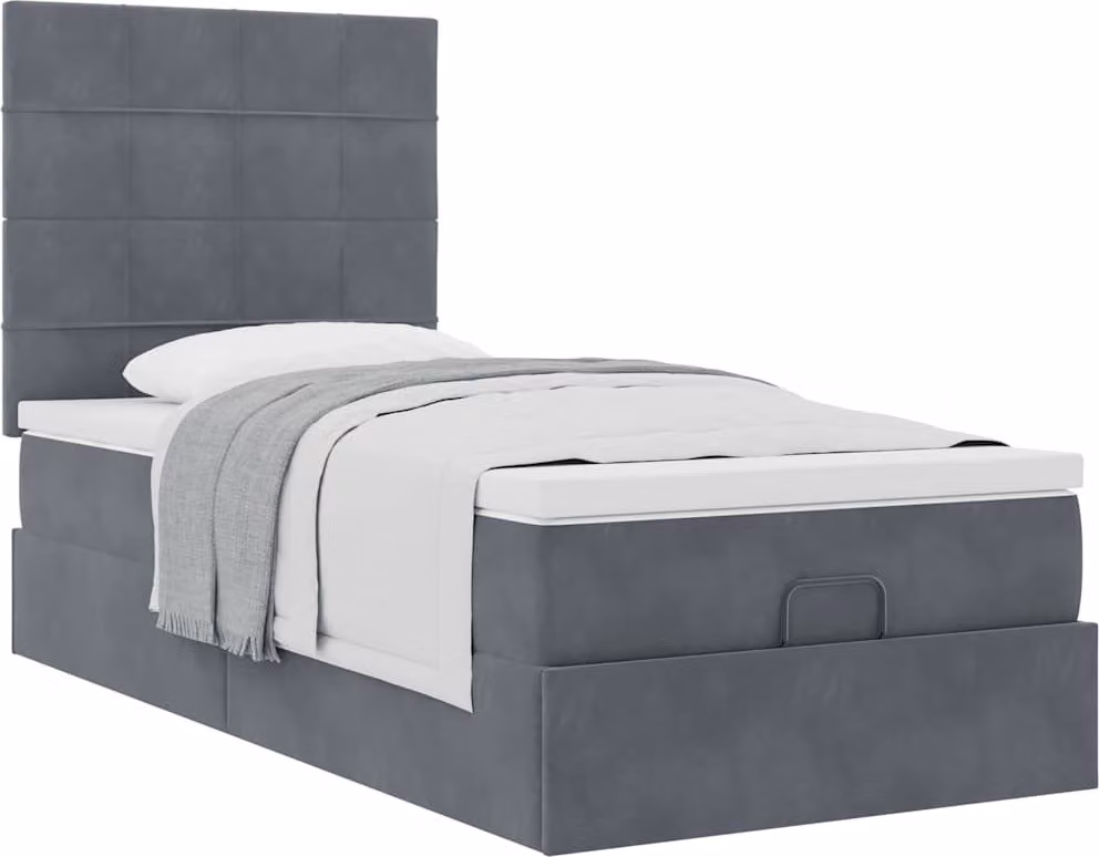 Struttura Letto Pouf con Materassi 100x200 cm Velluto