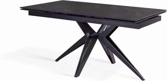 Tavolo da pranzo rettangolare allungabile GIORDANOSHOP in ceramica Match 2 nero opaco L/P/H: 160/240 x 90 x 76 cm – 1